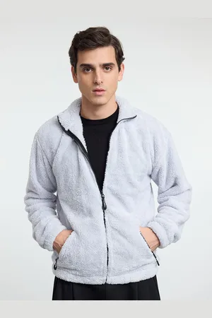 Trendyol Men Mock Collar Front-Open Sweatshirt