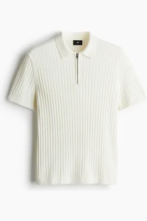 H&M Slim Fit Rib-Knit Polo Shirt