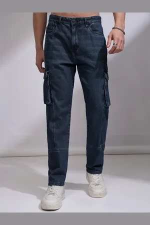 Highlander Men High Rise Straight Fit Cargo Jeans