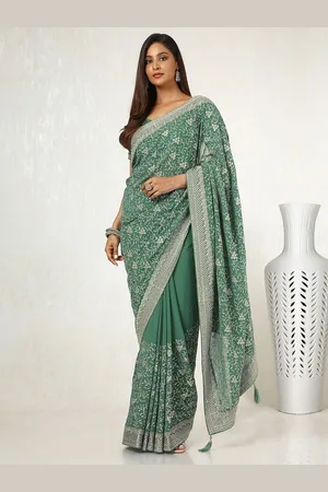 Soch Floral Beads and Stones Pure Georgette Saree