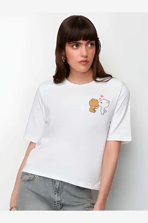 Moda Rapido Women Graphic Printed Round Neck Cotton Oversized T-shirt