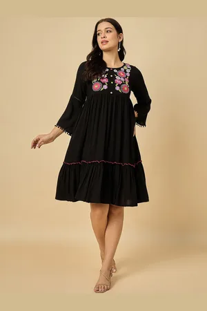 Azira Embroidered Fit & Flare Dress