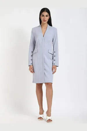 Calvin Klein Women V-Neck Knee Length Blazer Dresses