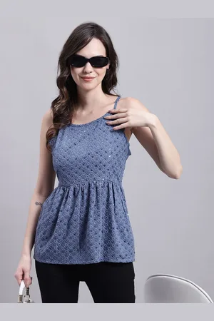 JAINISH Women Self Design Embroidered Peplum Top