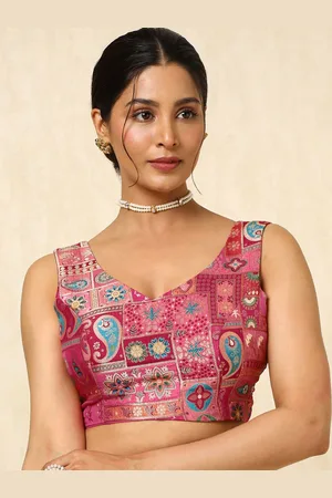 Soch Woven Design V-Neck Saree Blouse