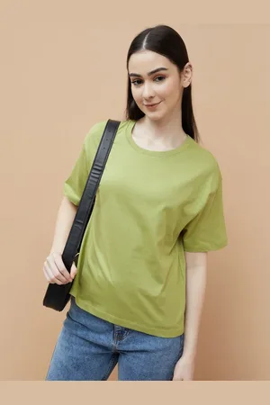 Lifestyle Women Solid Round Neck Cotton T-shirt