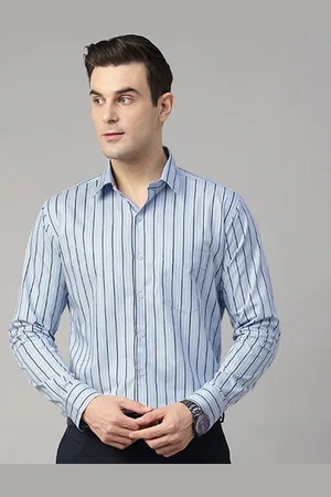 HANCOCK Men Standard Slim Fit Opaque Striped Formal Shirt