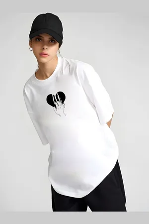 DressBerry Women Graphic Printed Round Neck Cotton Oversized T-shirt