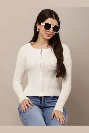 NoBarr Women Striped Ribbed Cardigan