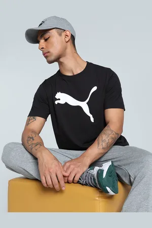 PUMA Men Logo Printed Pure Cotton Short Sleeve T-Shirt