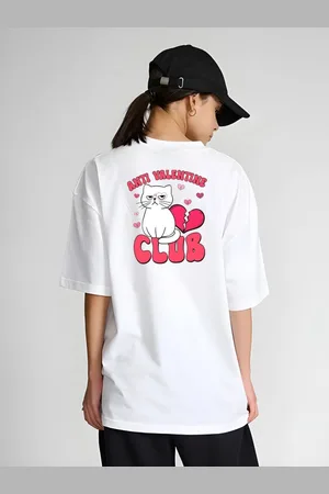 DressBerry Women Graphic Printed Round Neck Cotton Oversized T-shirt