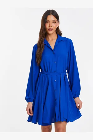Quiz Women Long Sleeves Casual Shirt Dress With Belt