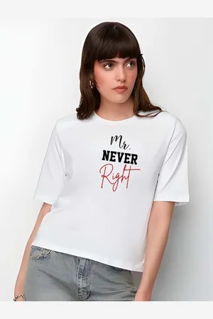 Moda Rapido Women Typography Printed Round Neck Cotton Oversized T-shirt