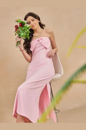 Color Capital Strapless Bow Detail Bandeau Dress