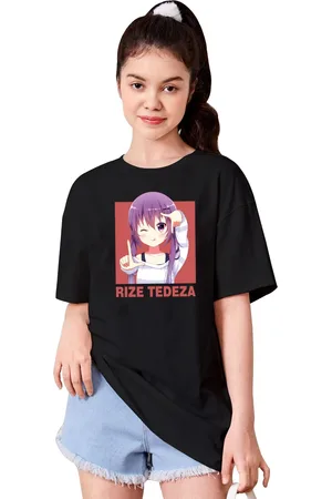BAESD Girls Typography Printed Drop-Shoulder Sleeves T-shirt
