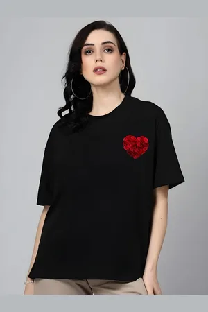 DressBerry Women Graphic Printed Round Neck Cotton Oversized T-shirt