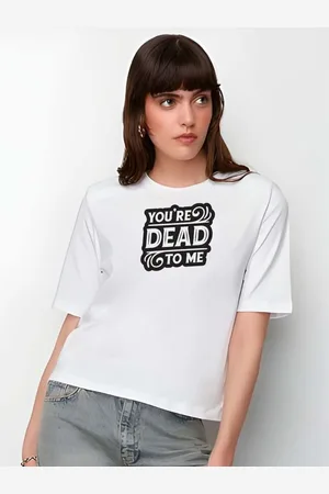 Moda Rapido Women Typography Printed Round Neck Cotton Oversized T-shirt