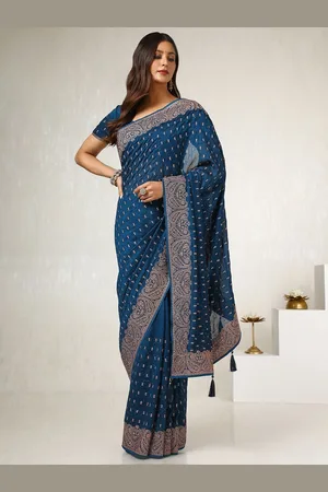Soch Floral Beads and Stones Tussar Saree