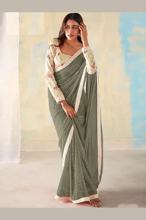 DIVASTRI Women Embellished Saree With Unstitched Blouse Piece