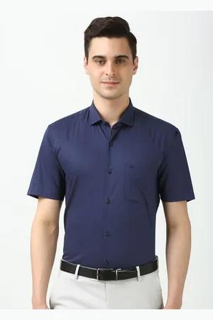Peter England Men Spread Collar Micro Ditsy Printed Cotton Formal Shirt