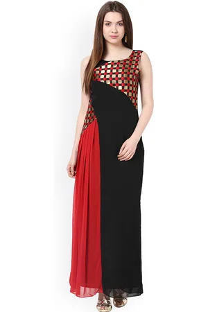 ATHENA Black & Red Maxi Dress