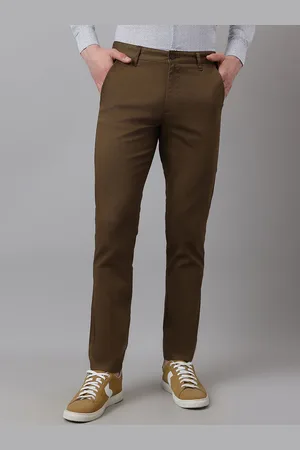 Richlook Men Cotton Textured Mid-Rise Smart Trousers
