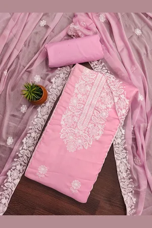 MANVAA Floral Embroidered Unstitched Dress Material