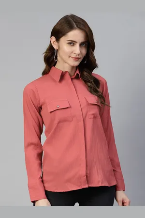 JAINISH Women Utility Pockets Shirt Style Top