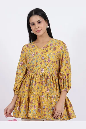 W Omen Floral Printed Peplum Top