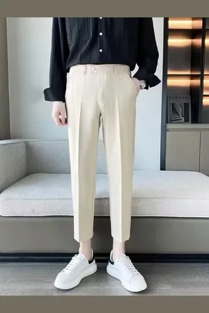 HERE&NOW Men Smart Tapered Fit High-Rise Trouser