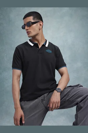 Roadster The Life Co. Men Pure Cotton Polo Collar T-shirt