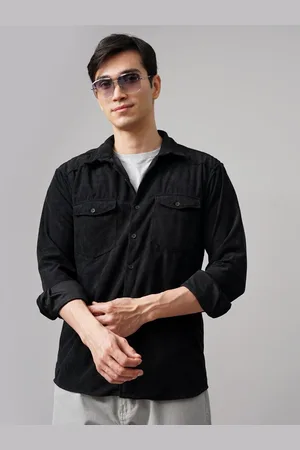 PAUL STREET Men Self Design Textured Corduroy Casual Shacket