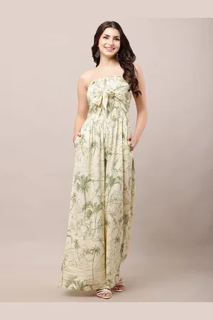 NoBarr Women Strapless Printed Culotte Jumpsuit