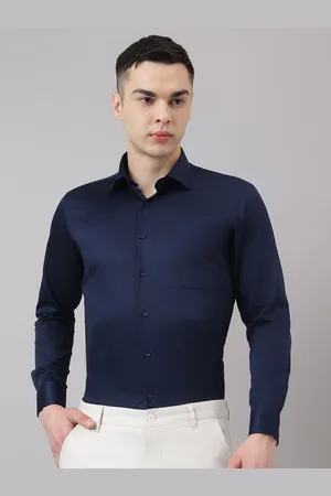 Richlook Men Comfort Fit Spread Collar Solid Cotton Formal Shirt