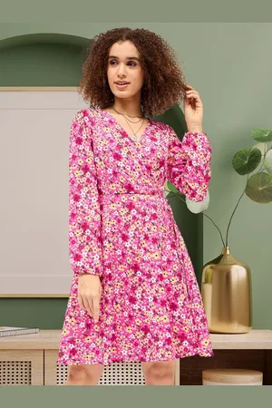 DressBerry Women Floral Printed Cotton Wrap Dress
