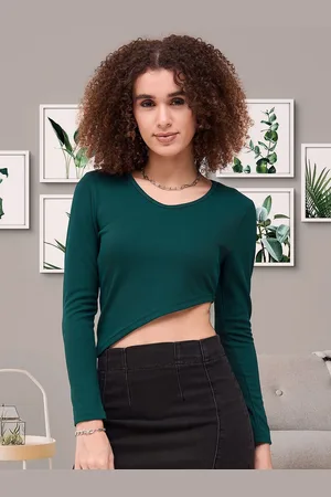 DressBerry Women Asymmetric Hem Crop Top