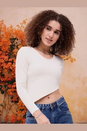 DressBerry Women Asymmetric Hem Crop Top