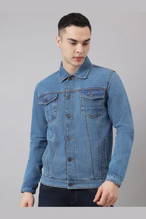 Richlook Men Washed Polycotton Outdoor Denim Jacket