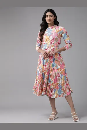 Corsica Floral Print Crepe A-Line Dress