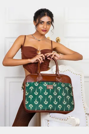 THE CLOWNFISH Deborah Adults Green & Brown Printed Messenger Bag