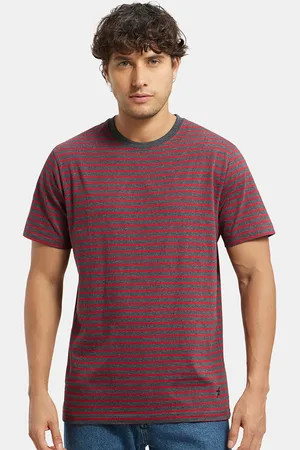Jockey Combed Cotton Rich Striped Round Neck Half Sleeve Tshirt-2715