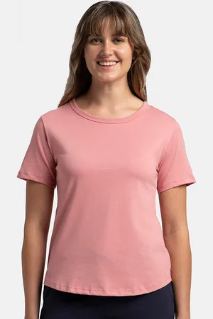 Jockey Super Combed Cotton Rich Relaxed Fit Curved Hem Styled Half Sleeve Tshirt -AW88