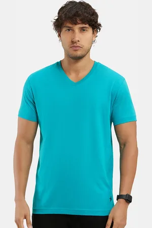 Jockey Super Combed Cotton Rich Solid V Neck Half Sleeve Tshirt-2726