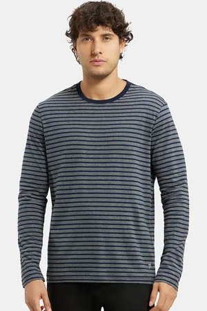 Jockey Super Combed Cotton Rich Striped Round Neck Full Sleeve Tshirt-AM01