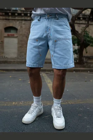 Powerlook Men Ice Blue Denim Shorts
