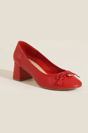 Peach Flores Women Barbara Leather Heels