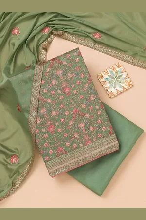 Koskii Floral Embroidered Sequinned Unstitched Dress Material