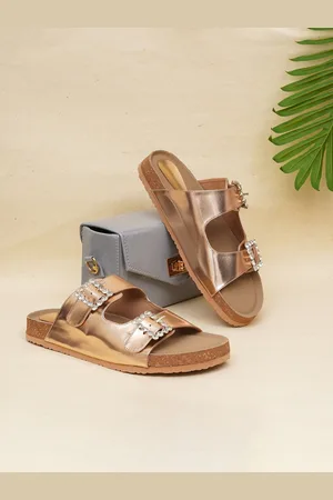 THE WHITE POLE Women Stylish Trending Ethnic Flat Floter Sandal For Womens