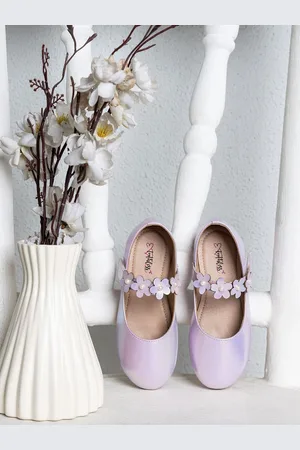 toothless Girls Floral Pearls Embellished Ballerinas