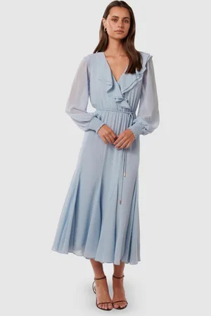 Forever New Women Bishop Sleeve A-Line Midi Dress